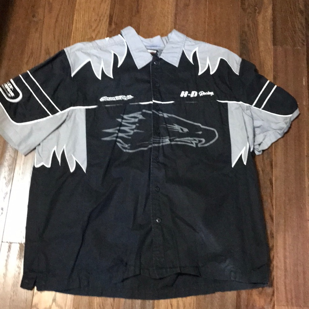 Harley Davidson short sleeve button down shirt